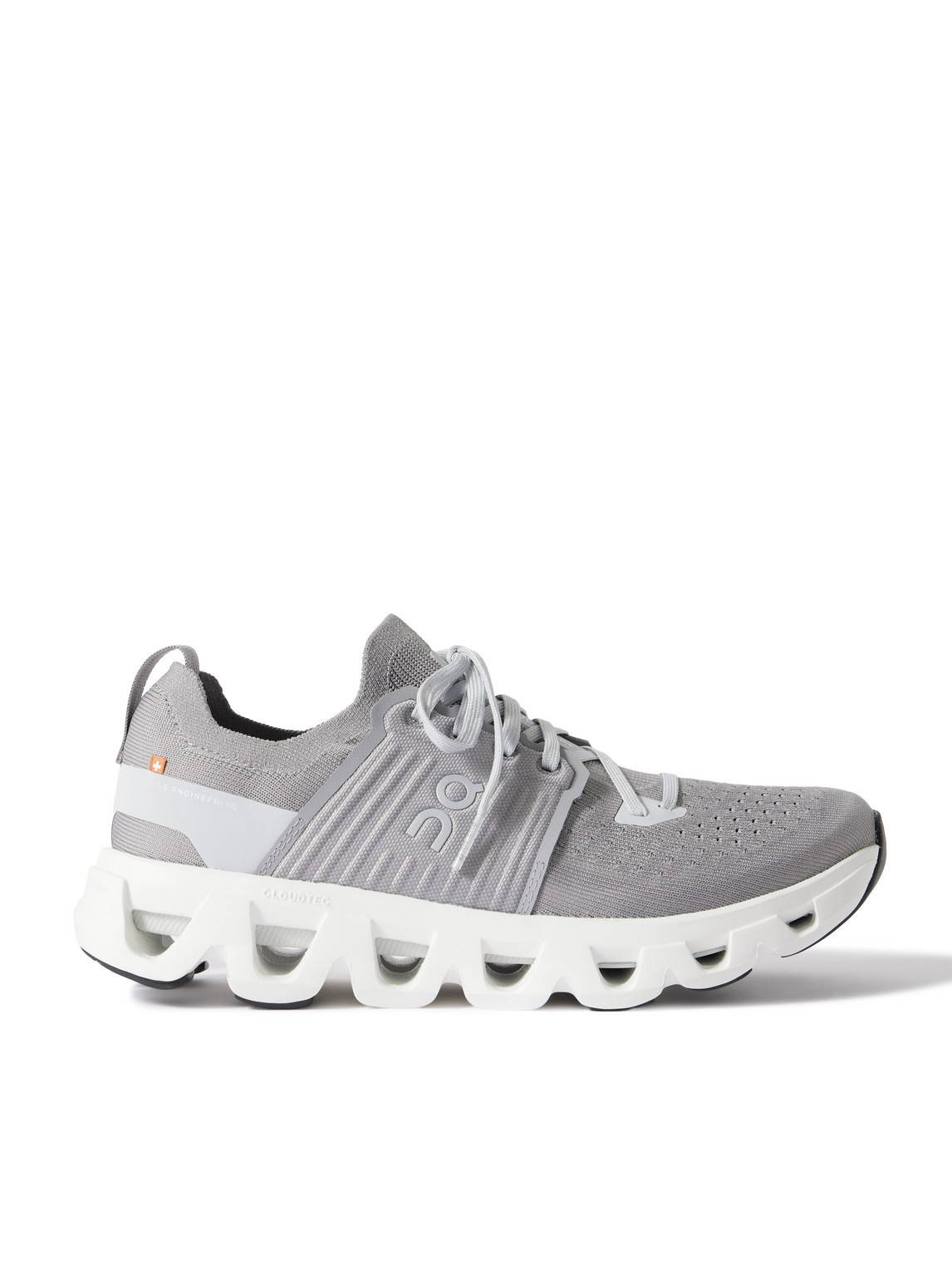On Cloudswift 4 Rubber-trimmed Stretch-knit Running Sneakers In Gray