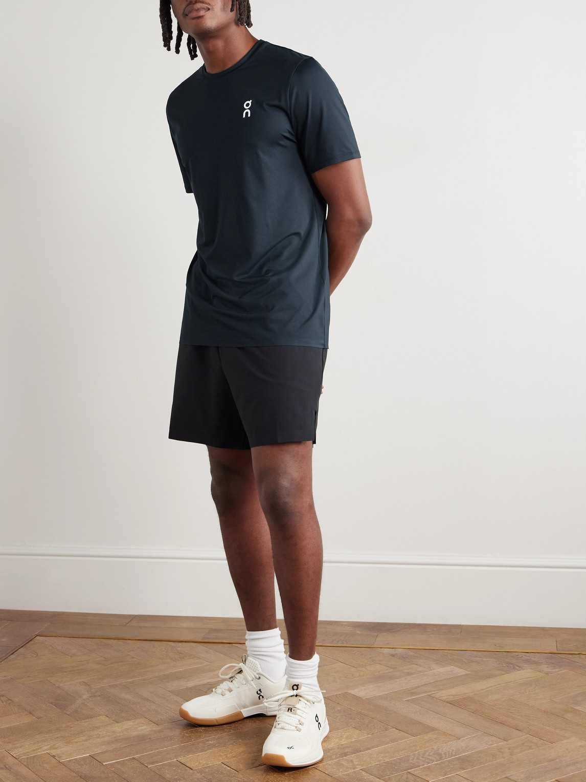 On Court-t Stretch Recycled-jersey T-shirt In Black
