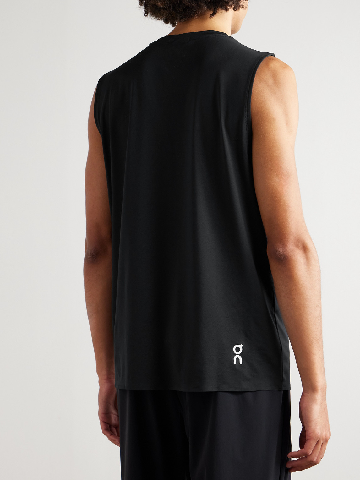 On Court Logo-print Recycled Stretch-jersey Tennis Tank Top In Black