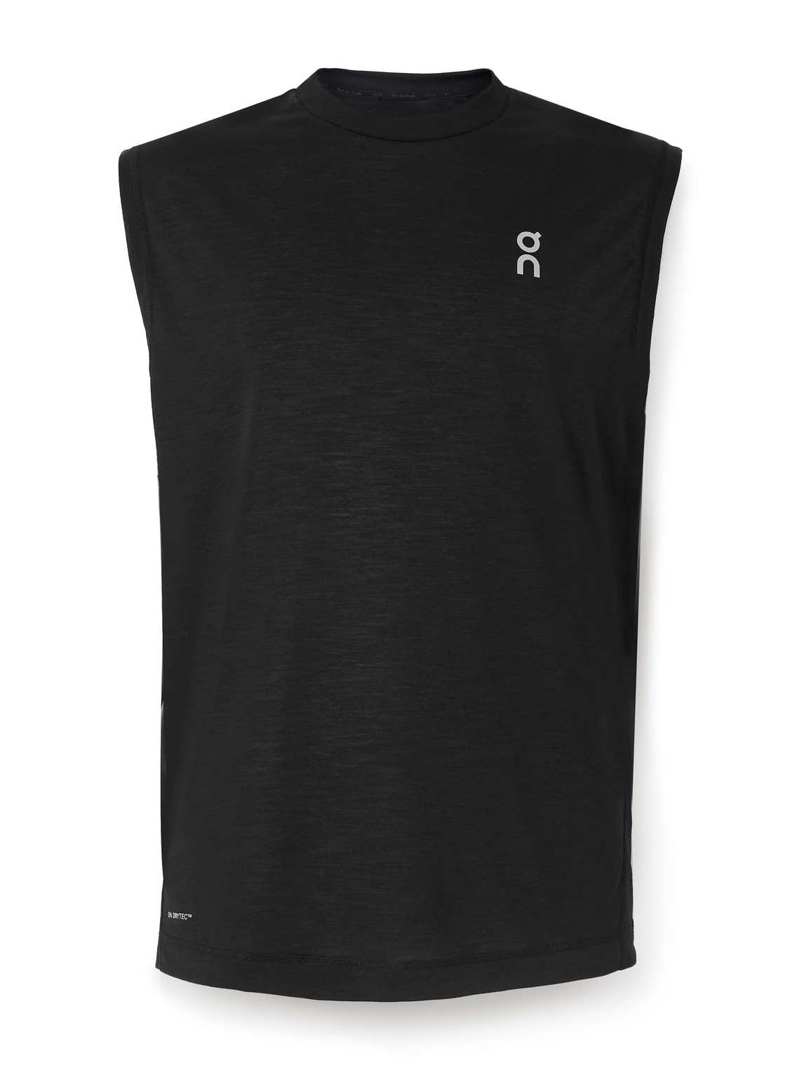On Court Logo-print Recycled Stretch-jersey Tennis Tank Top In Black