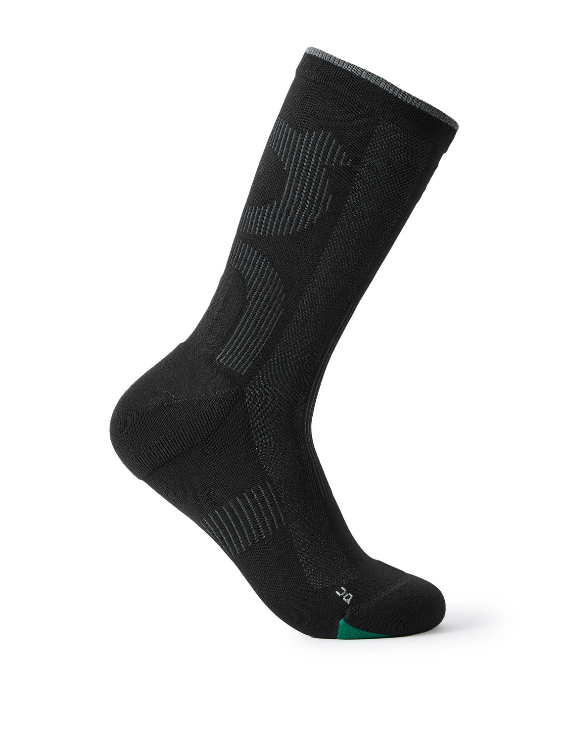On Elite Printed Stretch-knit Socks In Black
