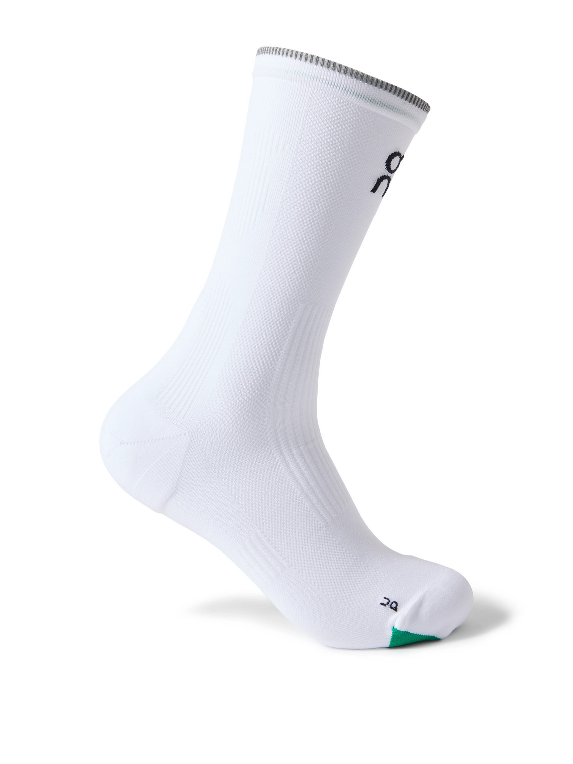 On Elite Run Stretch-knit Socks In White