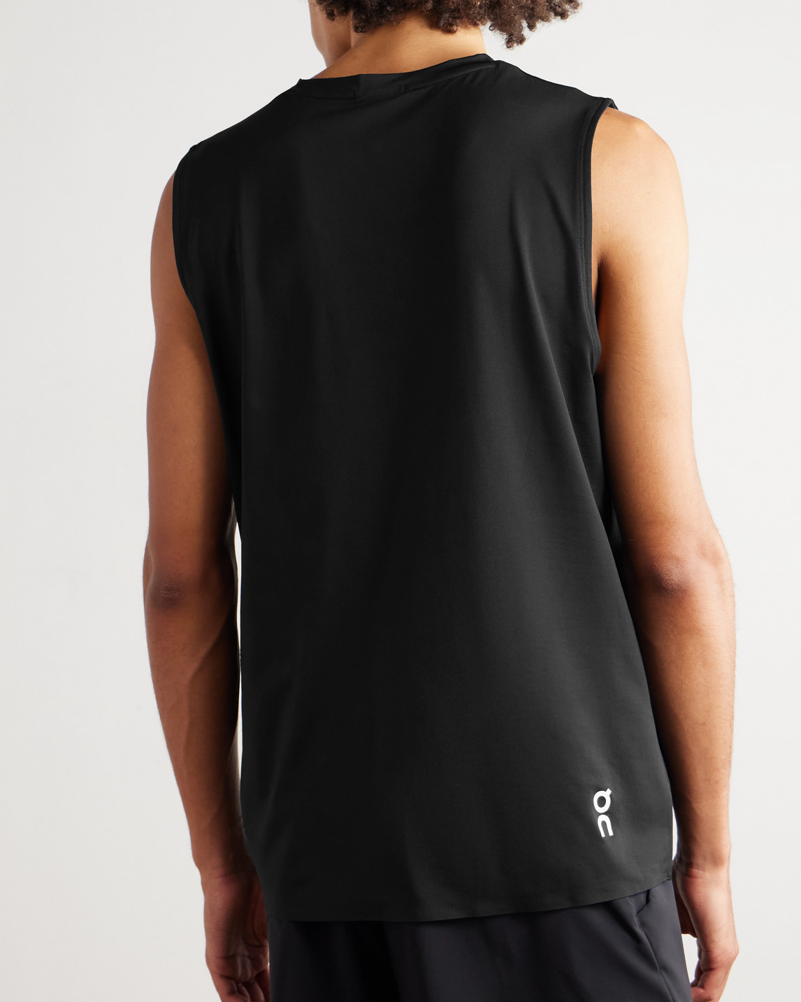 On Court Logo-print Recycled Stretch-jersey Tennis Tank Top In Black