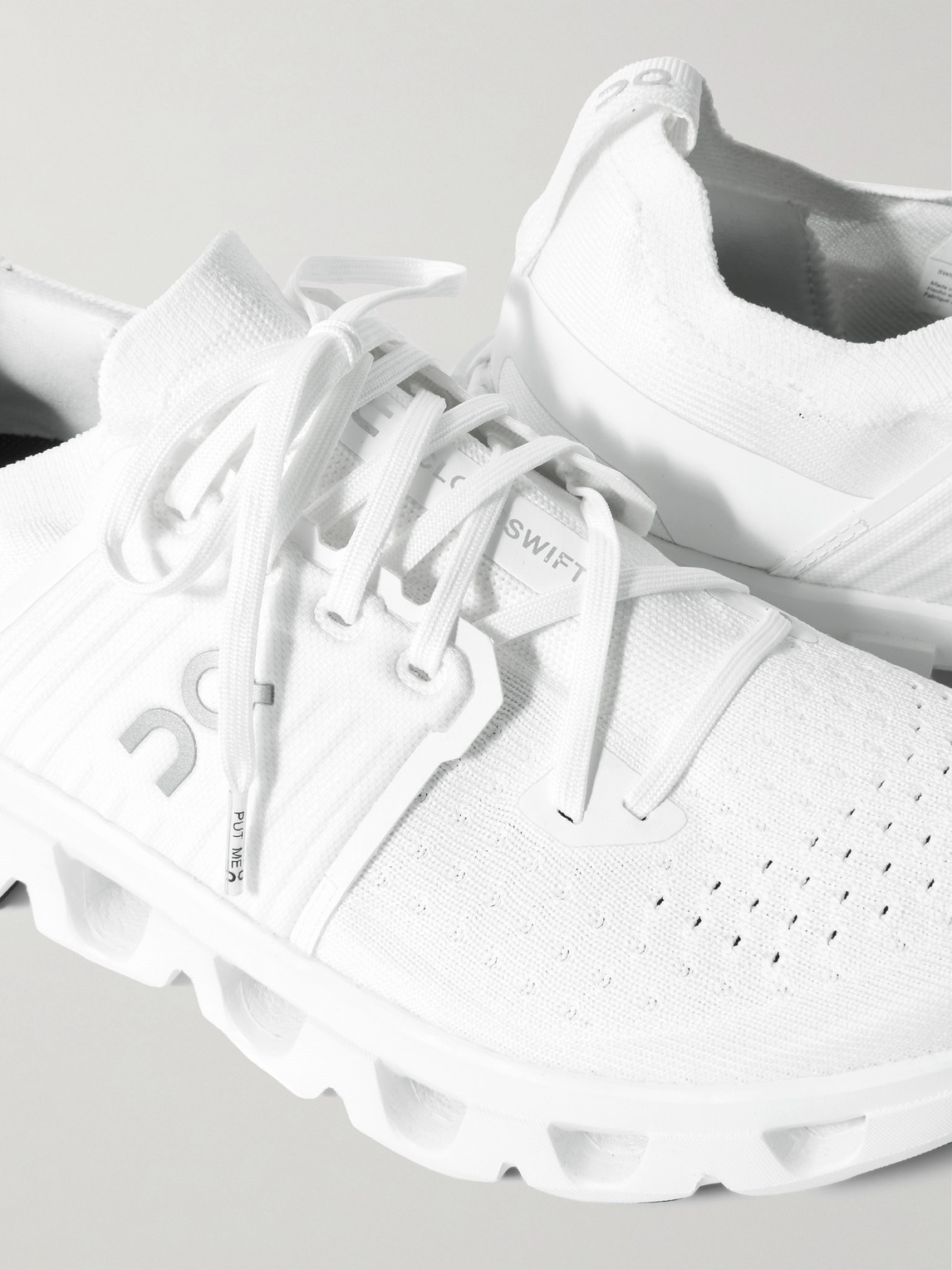 On Cloudswift 4 Rubber-trimmed Stretch-knit Running Sneakers In White