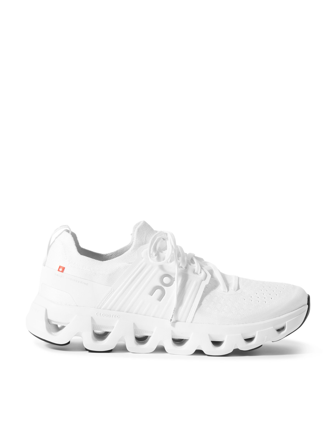 On Cloudswift 4 Rubber-trimmed Stretch-knit Running Sneakers In White