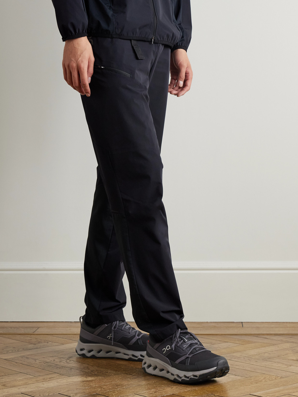 On Cloudhoriz Rubber-trimmed Mesh Running Sneakers In Black