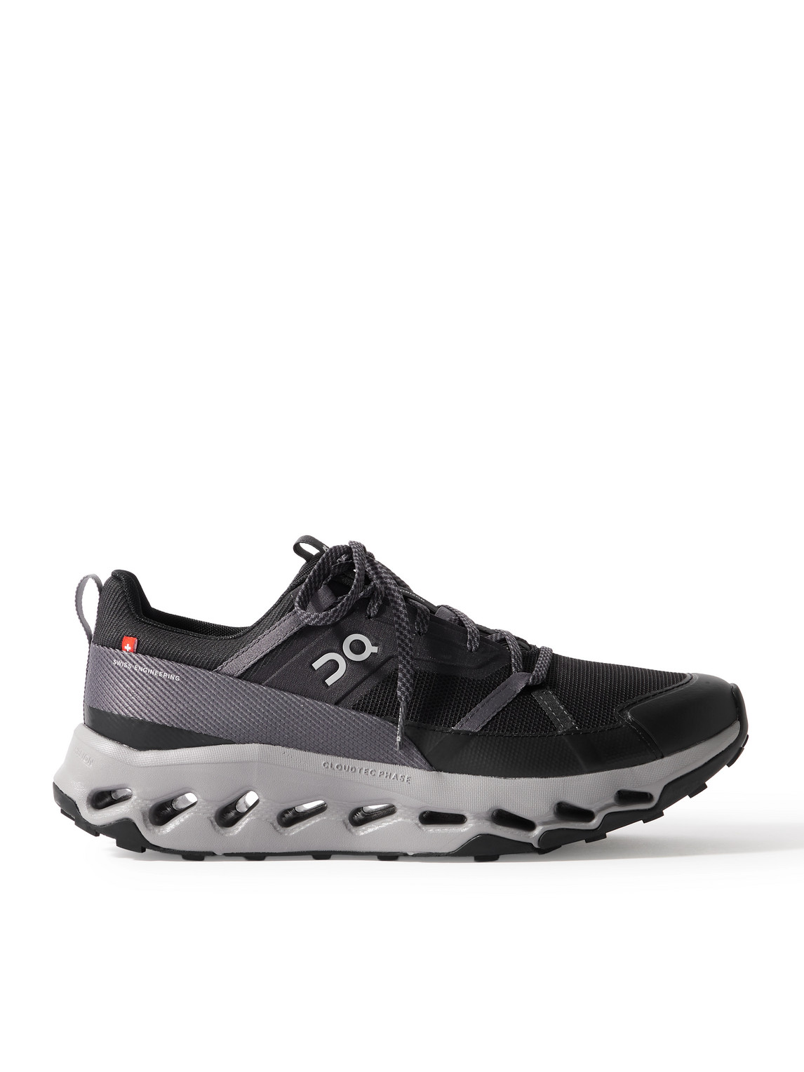 On Cloudhoriz Rubber-trimmed Mesh Running Sneakers In Black