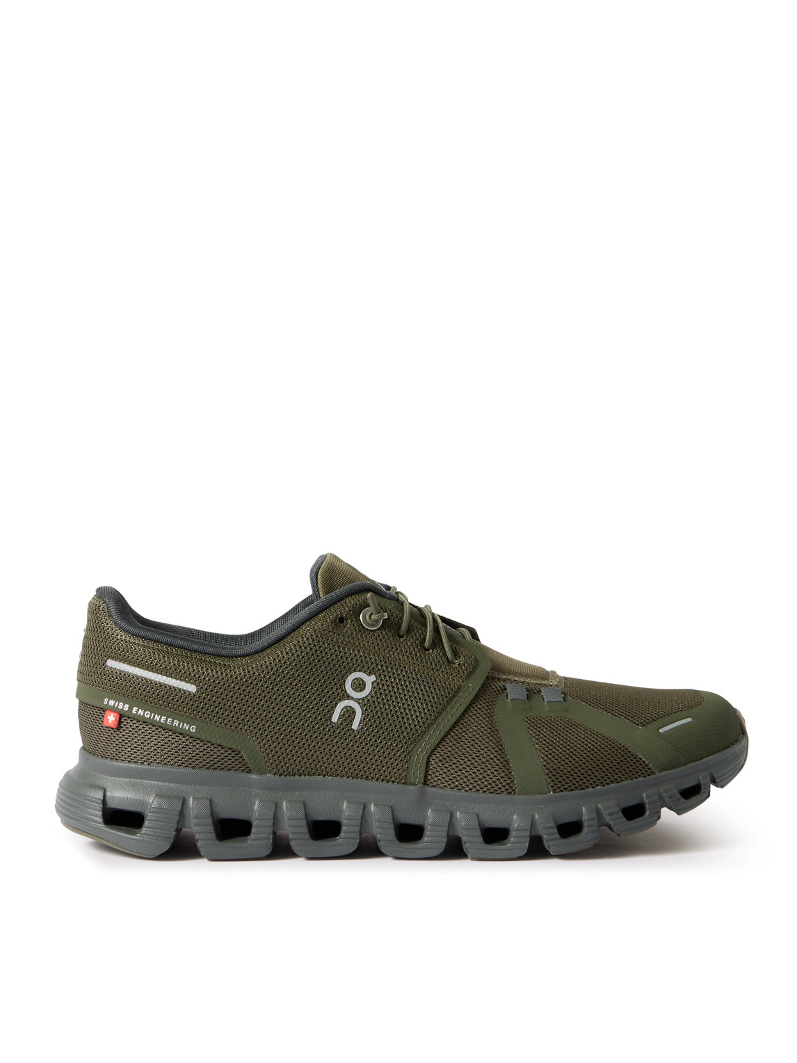 On Cloud 6 Rubber-trimmed Mesh Slip- Sneakers In Green