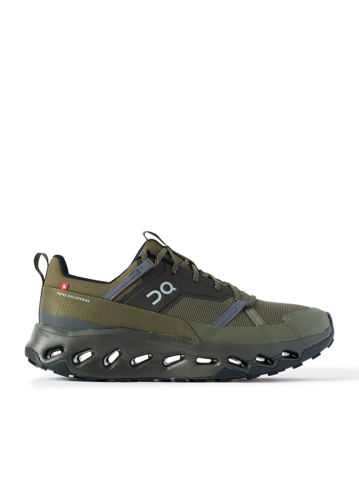 On Cloudhoriz Rubber And Webbing-trimmed Mesh Sneakers In Green