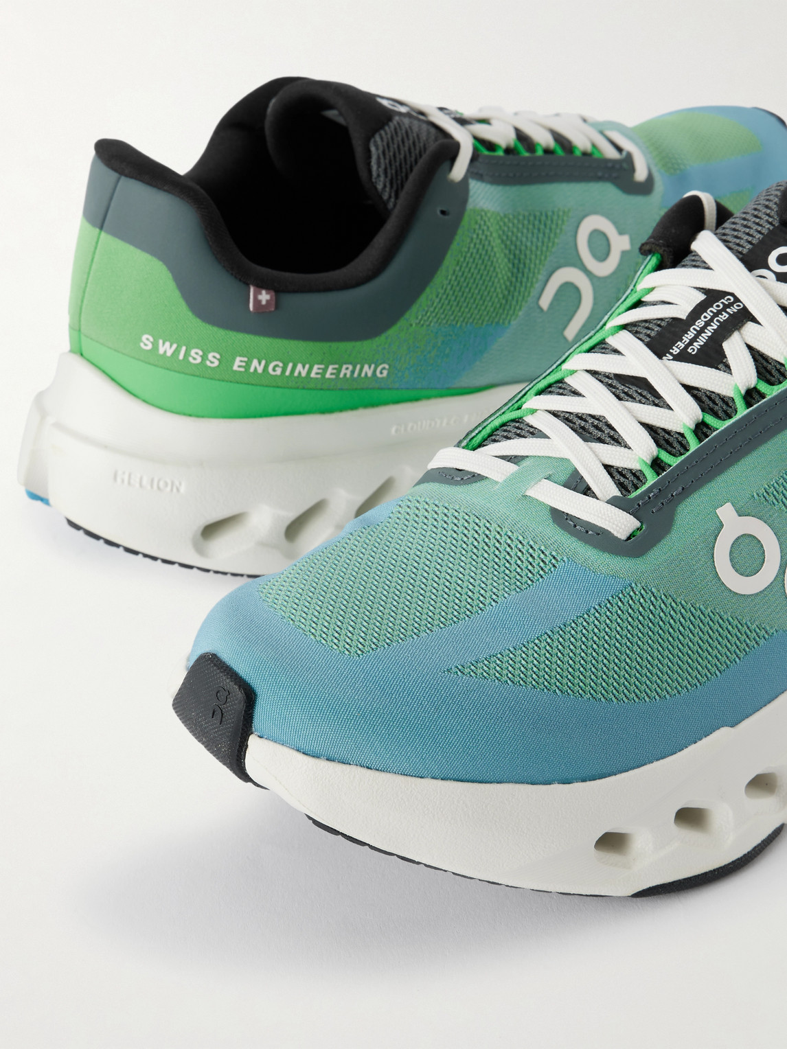 On Cloudsurfer Next Rubber-trimmed Mesh Running Sneakers In Green
