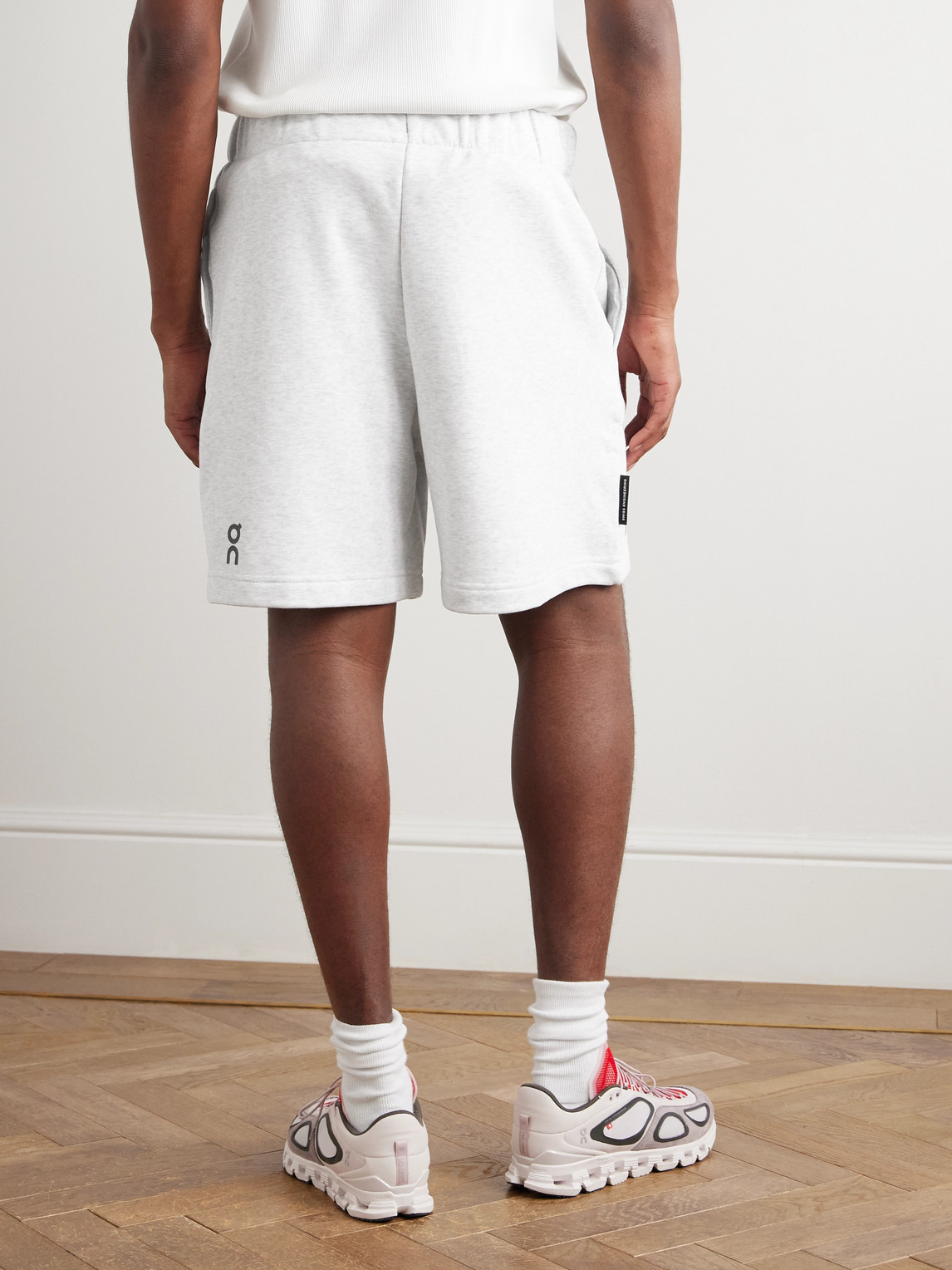 On Club Straight-leg Logo-print Cott-blend Jersey Shorts In Gray