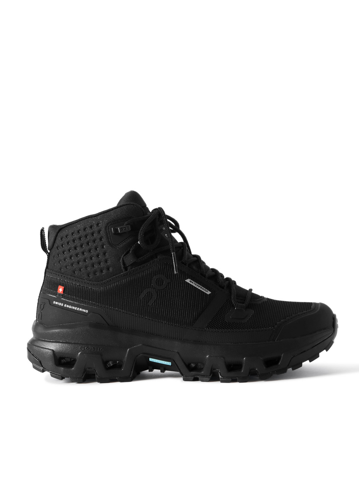On Black Cloudrock Mid Waterproof Sneakers In Black