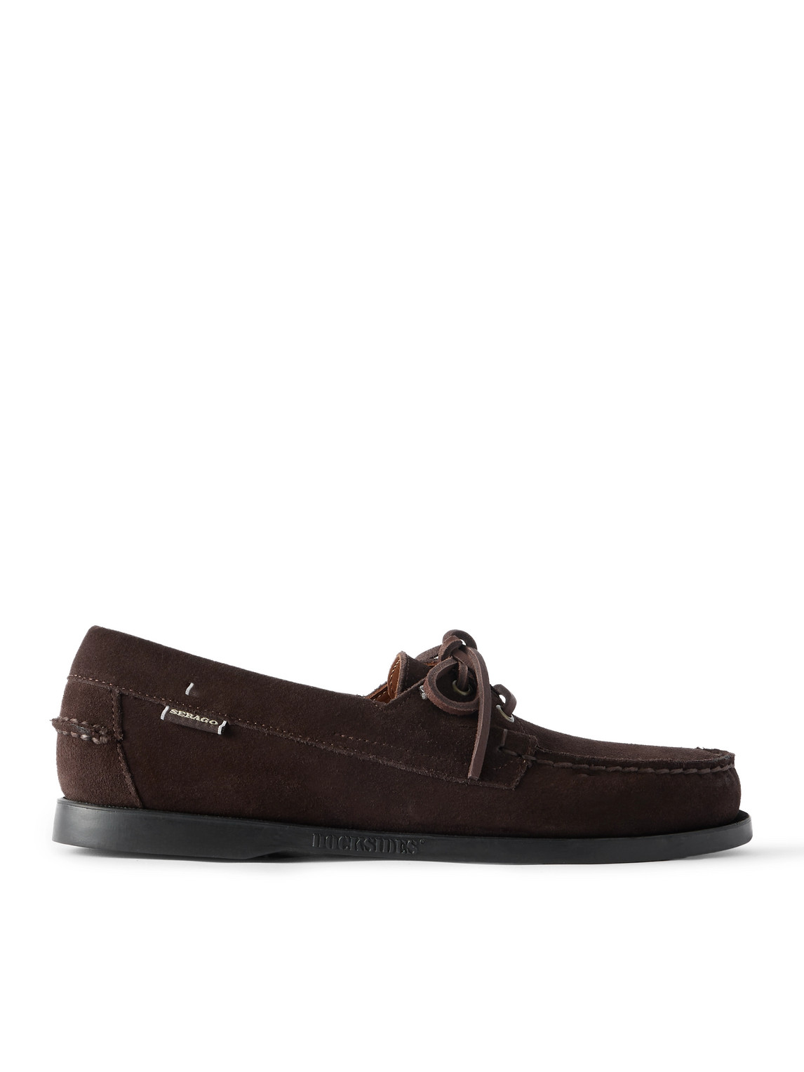 Sebago Docksides Portland Leather-trimmed Suede Boat Shoes In Brown