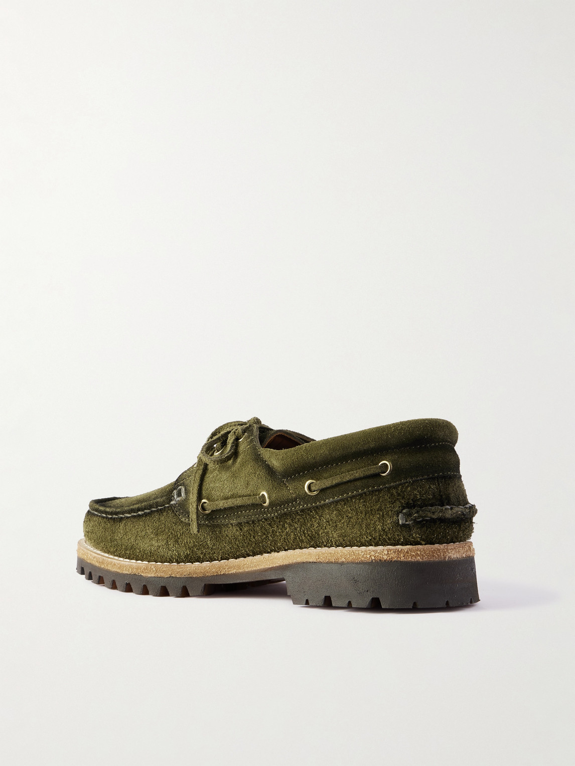 Officine Creative Heritage Flexi 001 Brushed-suede Loafers In Green
