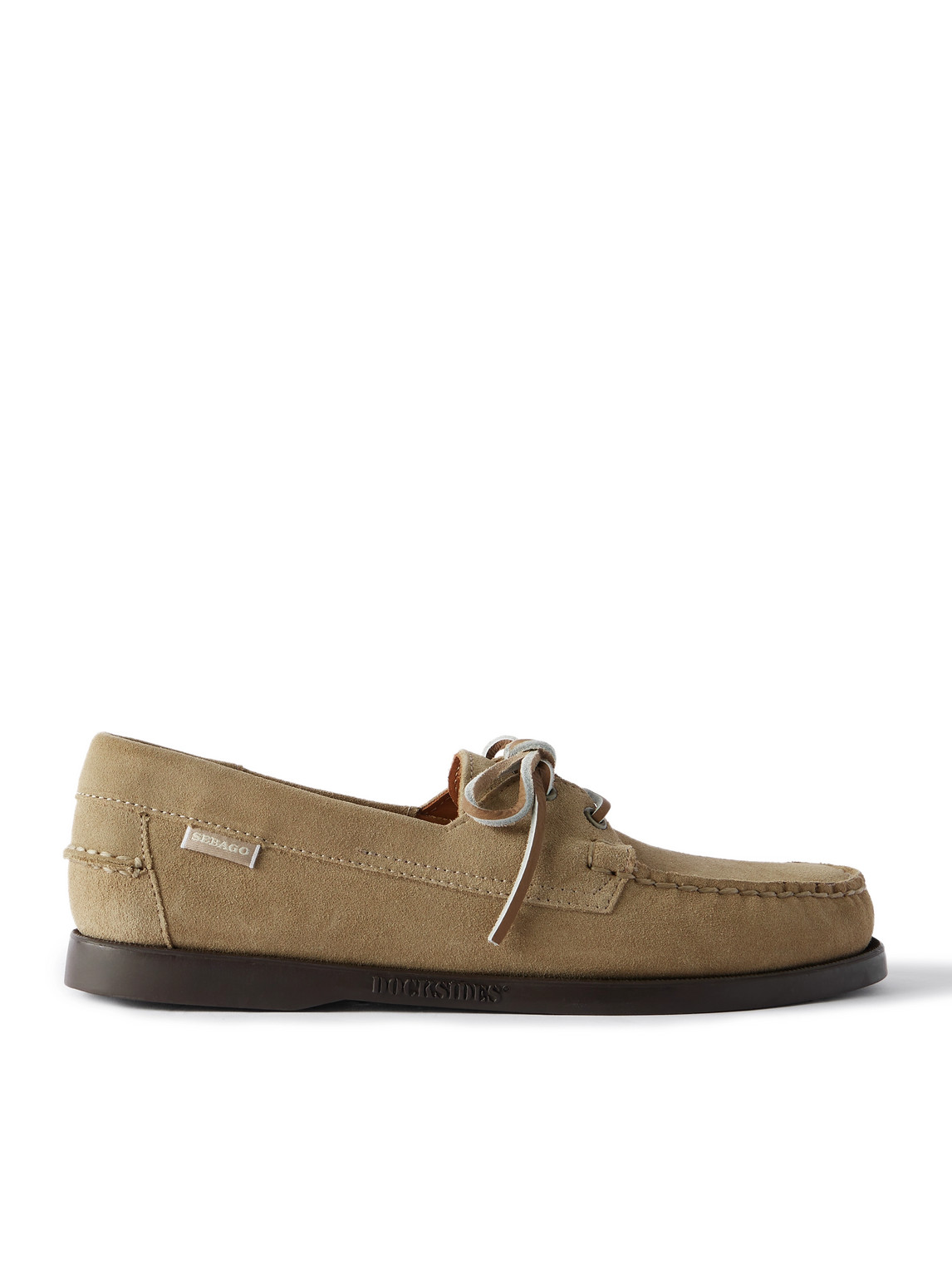 Sebago Docksides Portland Leather-trimmed Suede Boat Shoes In Brown