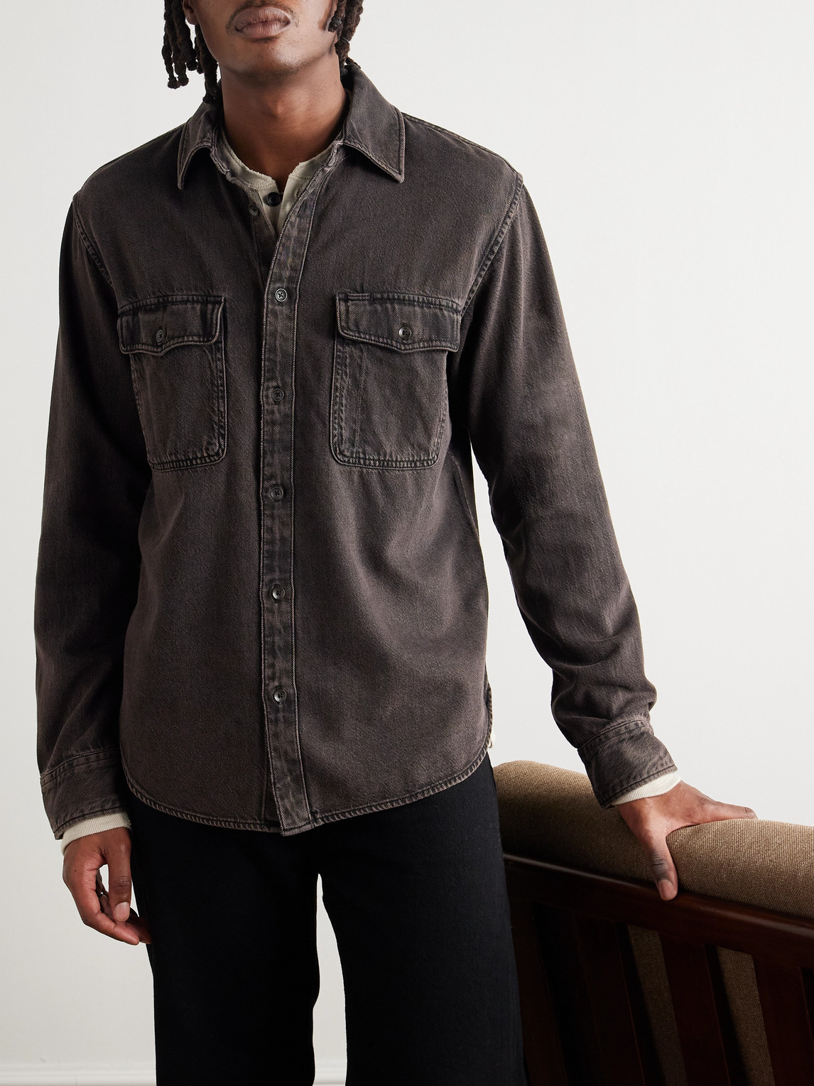 Rag & Bone Jack Denim Shirt In Brown