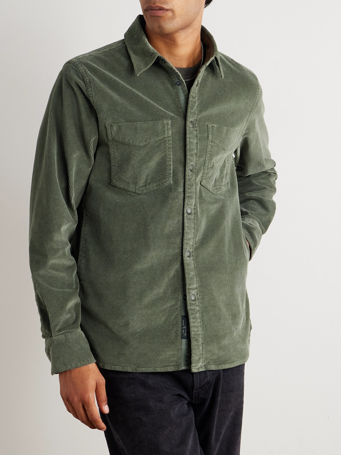 Rag & Bone Cotton-blend Corduroy Overshirt In Green