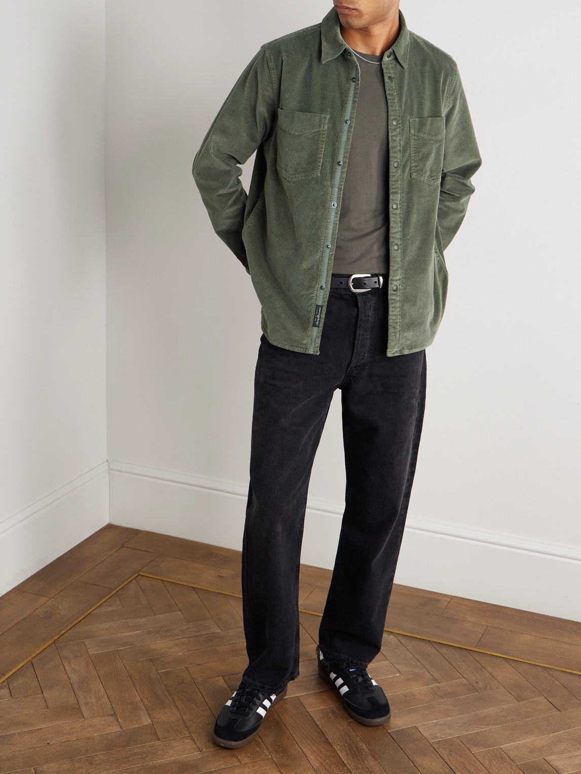 Rag & Bone Cotton-blend Corduroy Overshirt In Green