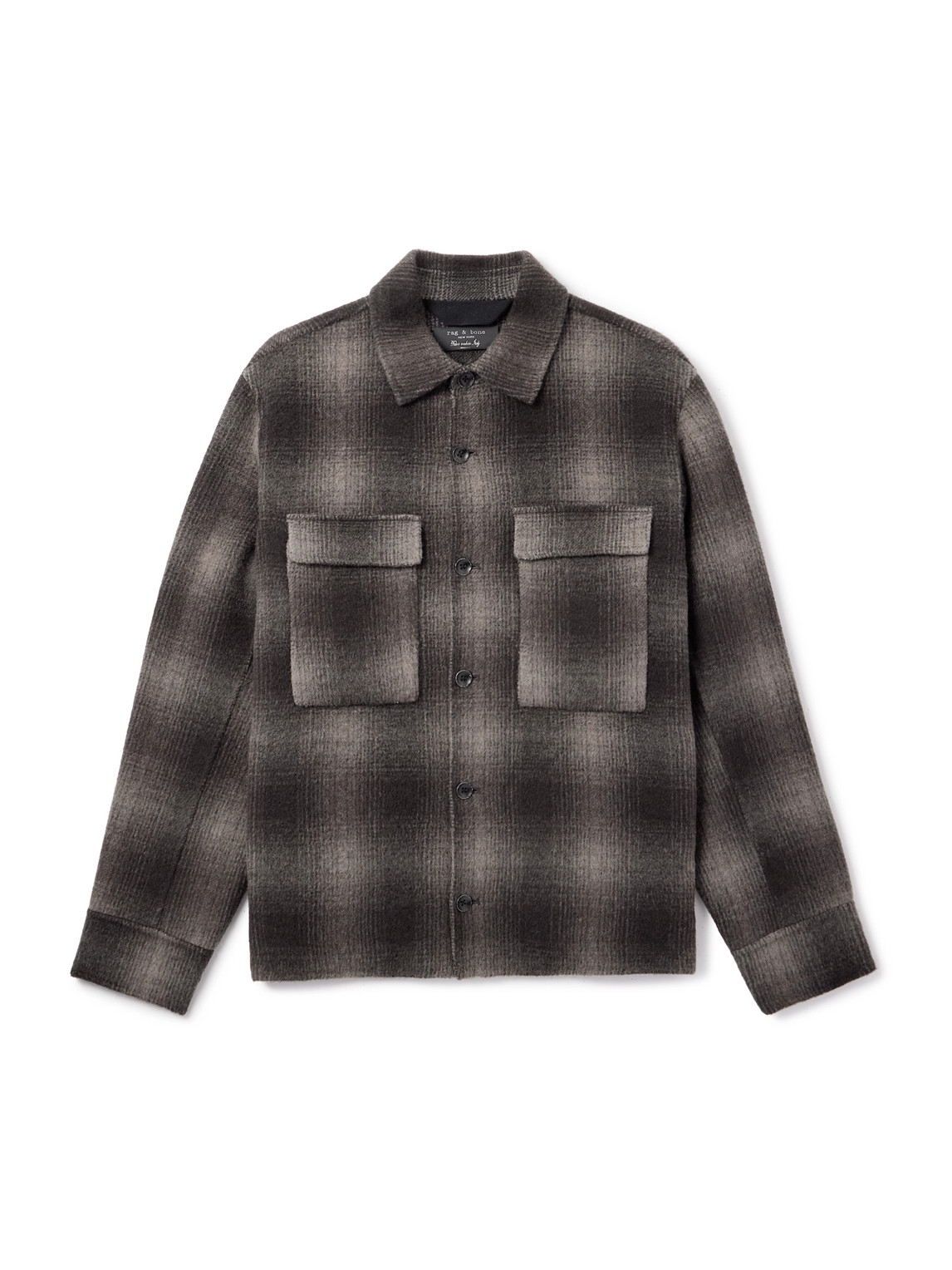 Rag & Bone Austin Checked Wool-blend Shirt Jacket In Brown