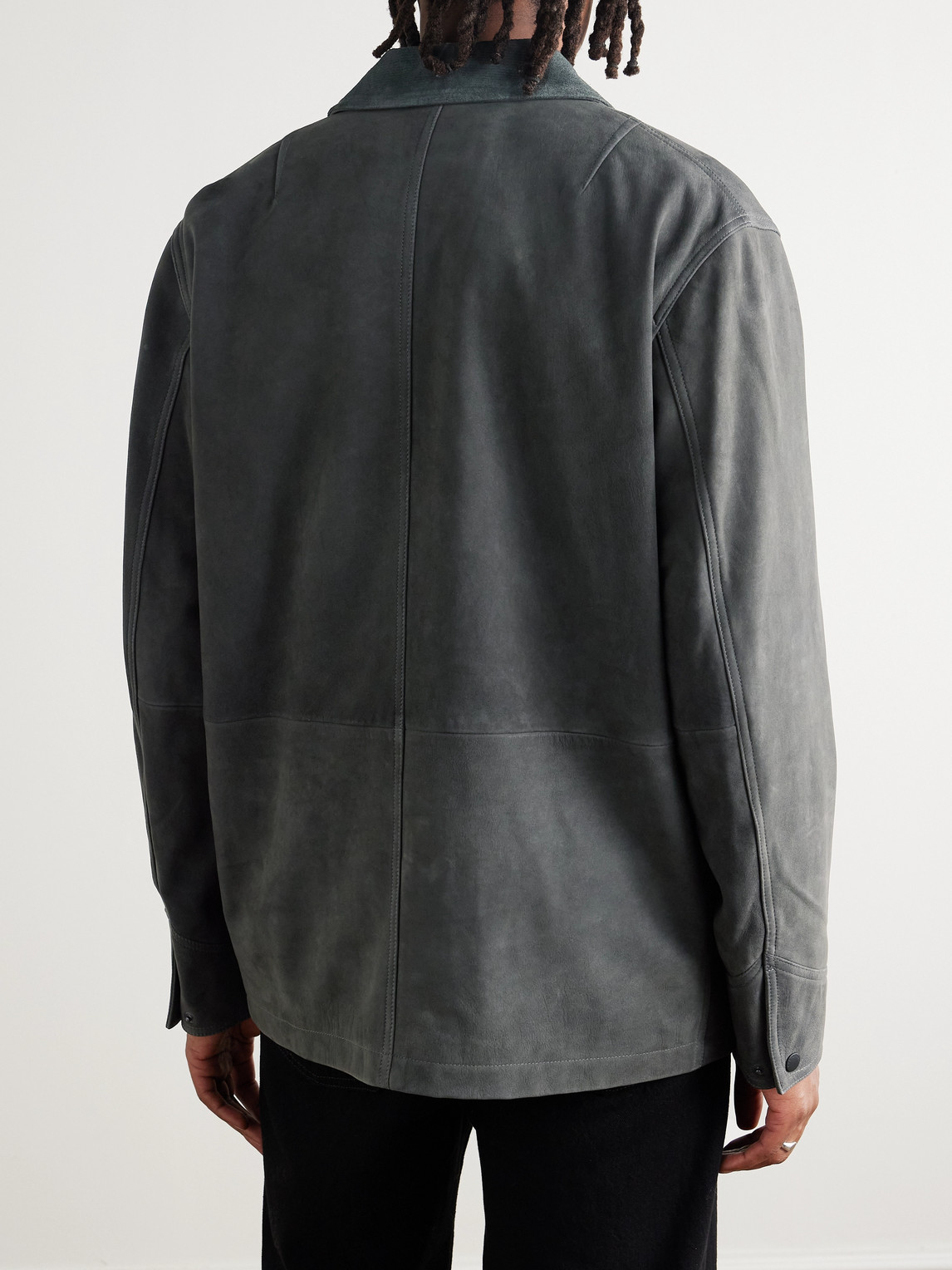 Rag & Bone Graham Corduroy-trimmed Suede Jacket In Multi