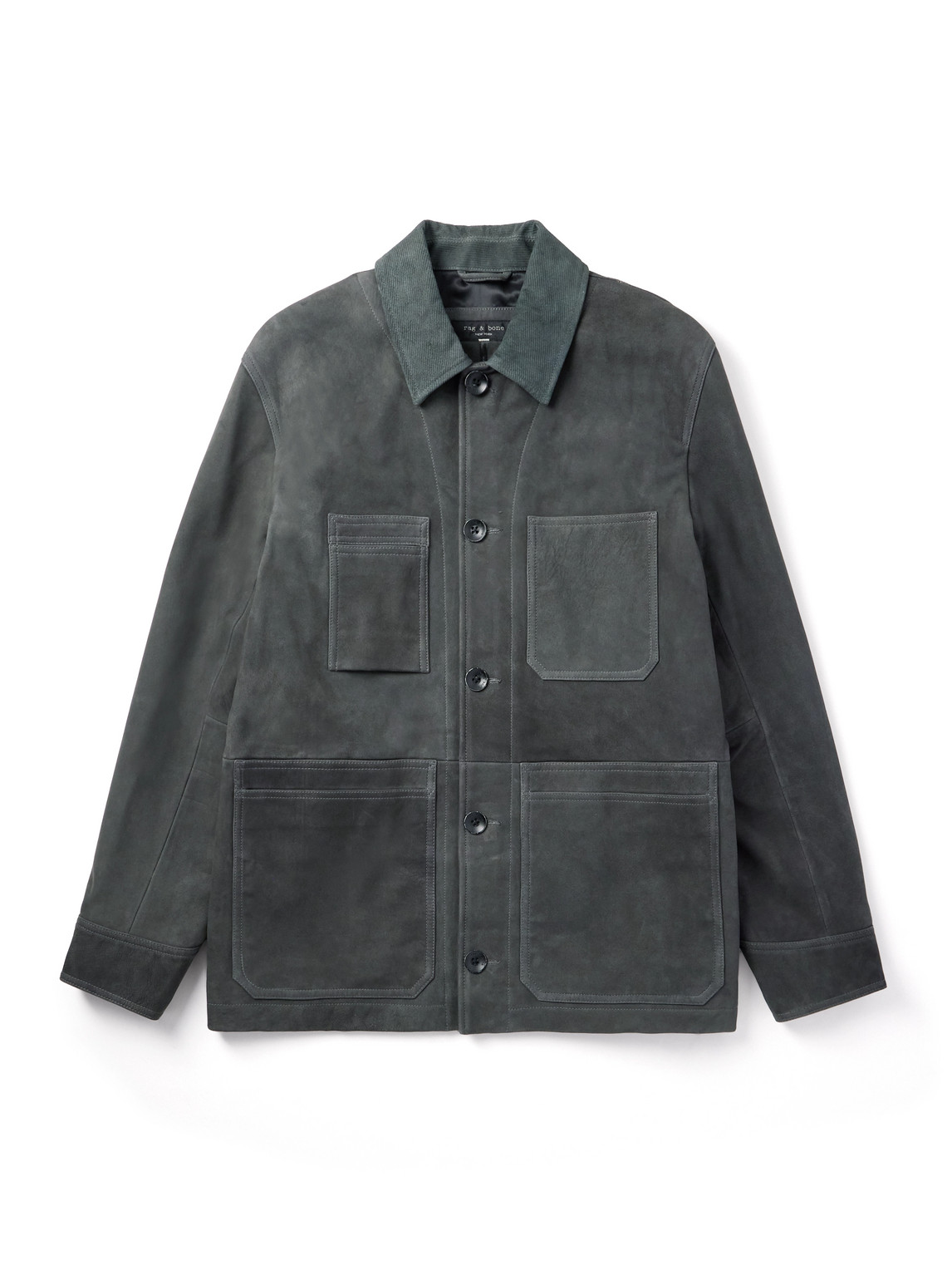Rag & Bone Graham Corduroy-trimmed Suede Jacket In Multi