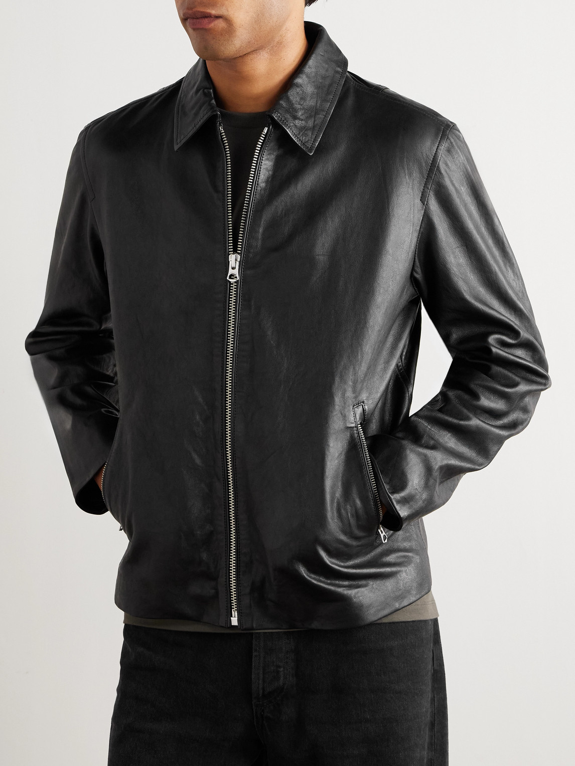 Rag & Bone Melrose Textured-leather Jacket In Black