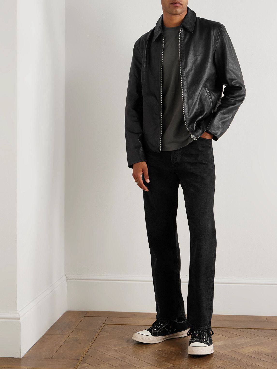 Rag & Bone Melrose Textured-leather Jacket In Black