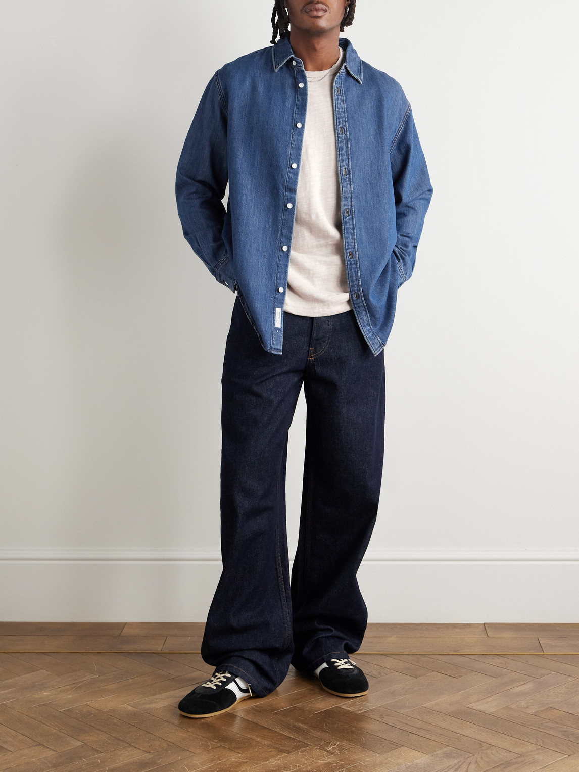 Rag & Bone Finch Denim Shirt In Blue