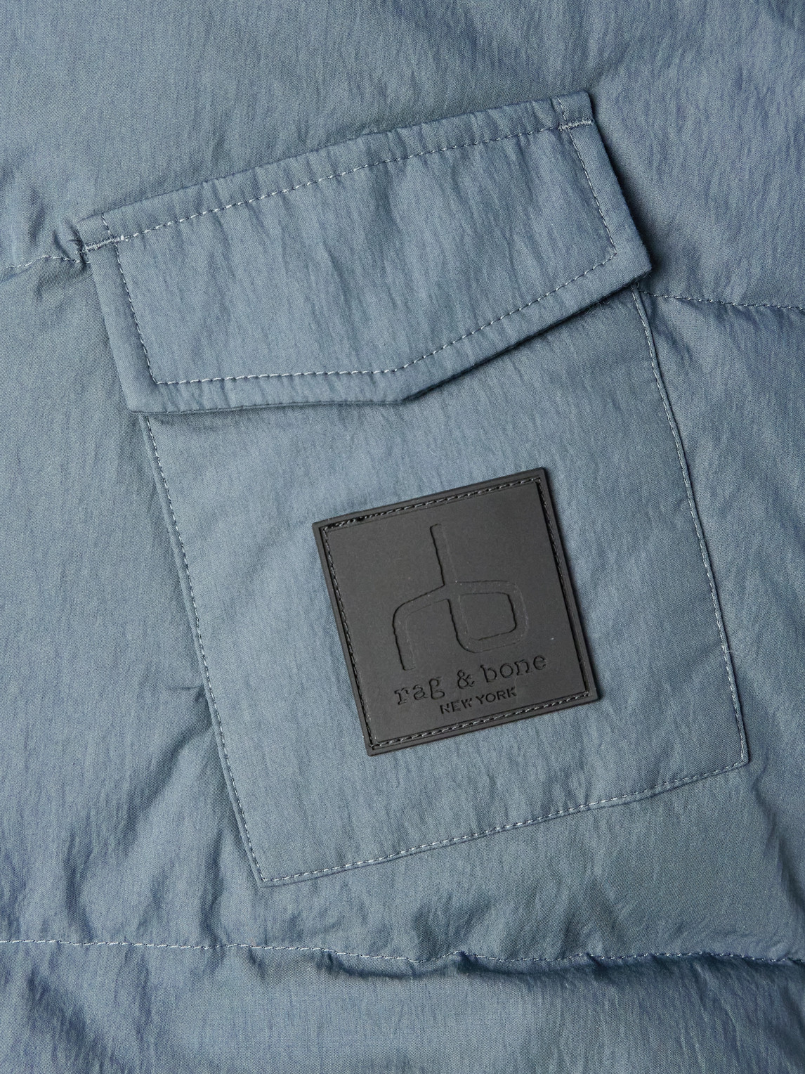 Rag & Bone Logo-appliquéd Quilted Cotton-blend Shell Hooded Down Jacket In Blue