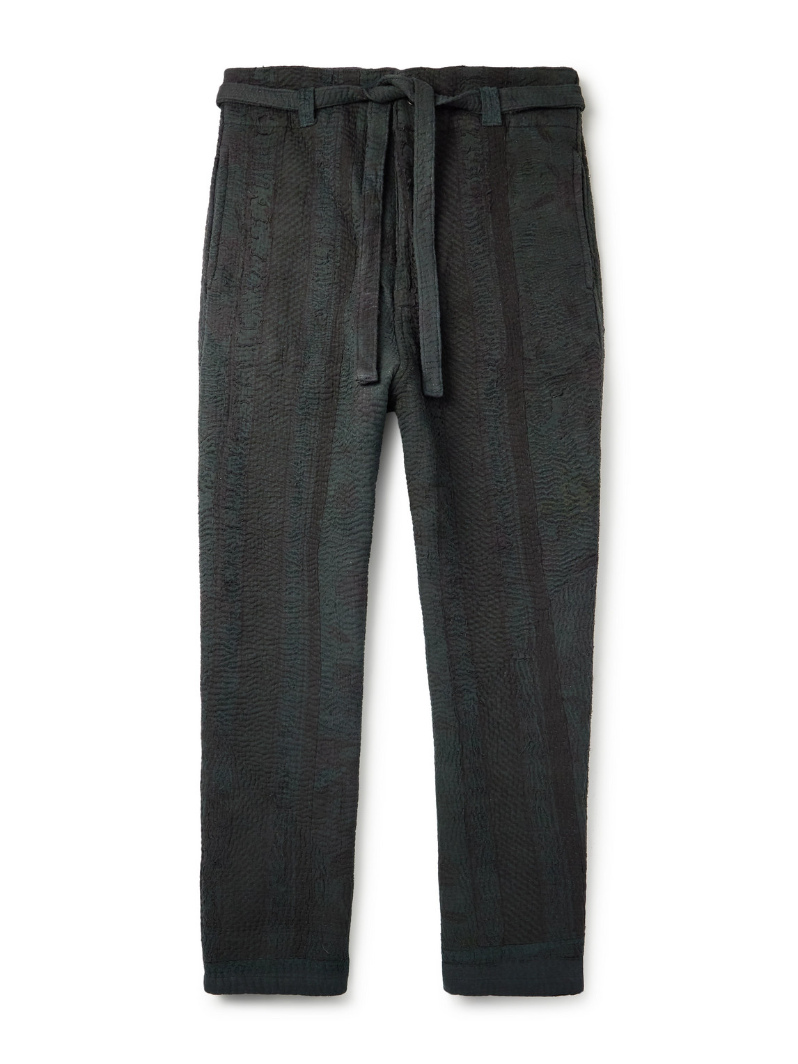 Kartik Research Kantha Fauji Straight-leg Cotton Trousers In Black