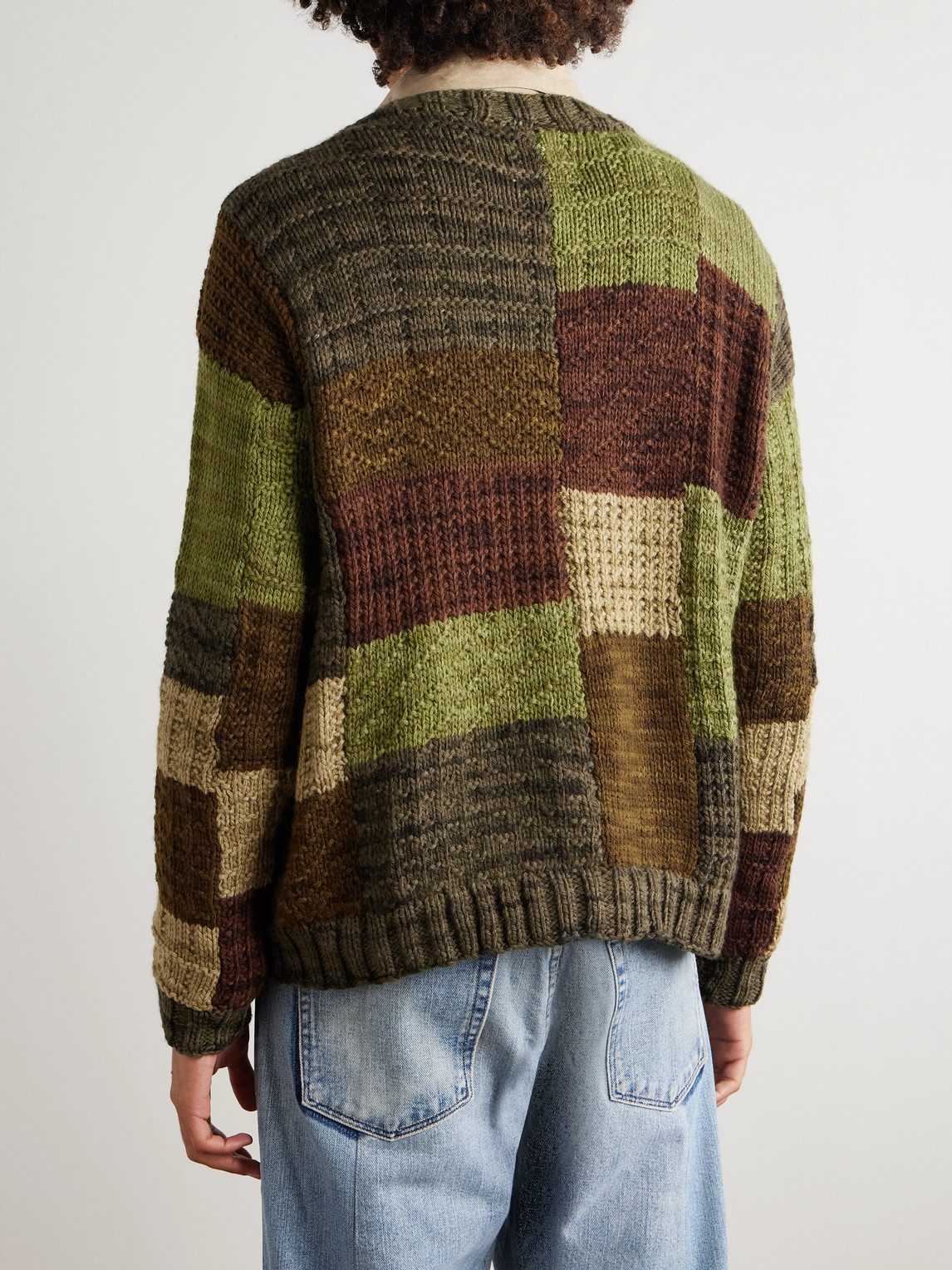  Kartik Research - Patchworked Wool Cardigan - Men - Green - S 