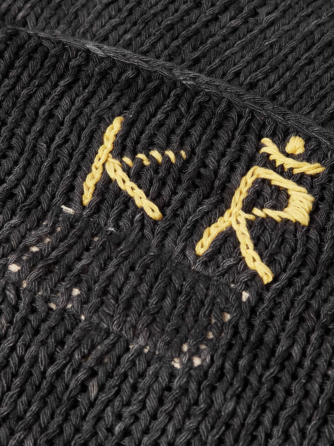 Kartik Research Logo-embroidered Knitted Silk Sweater In Gray