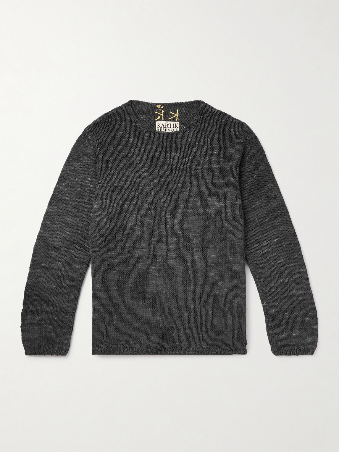 Kartik Research Logo-embroidered Knitted Silk Sweater In Gray