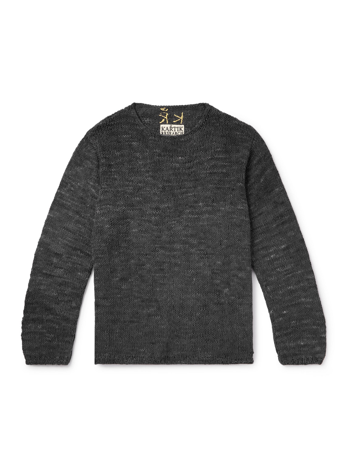 Kartik Research Logo-embroidered Knitted Silk Jumper In Grey