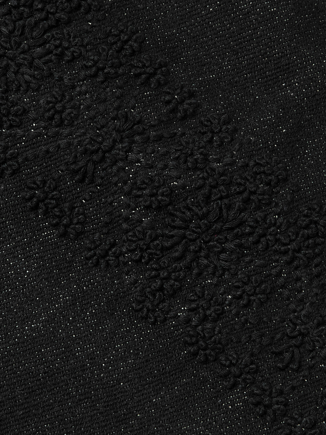 Kartik Research Embroidered Felt-trimmed Denim Jacket In Black