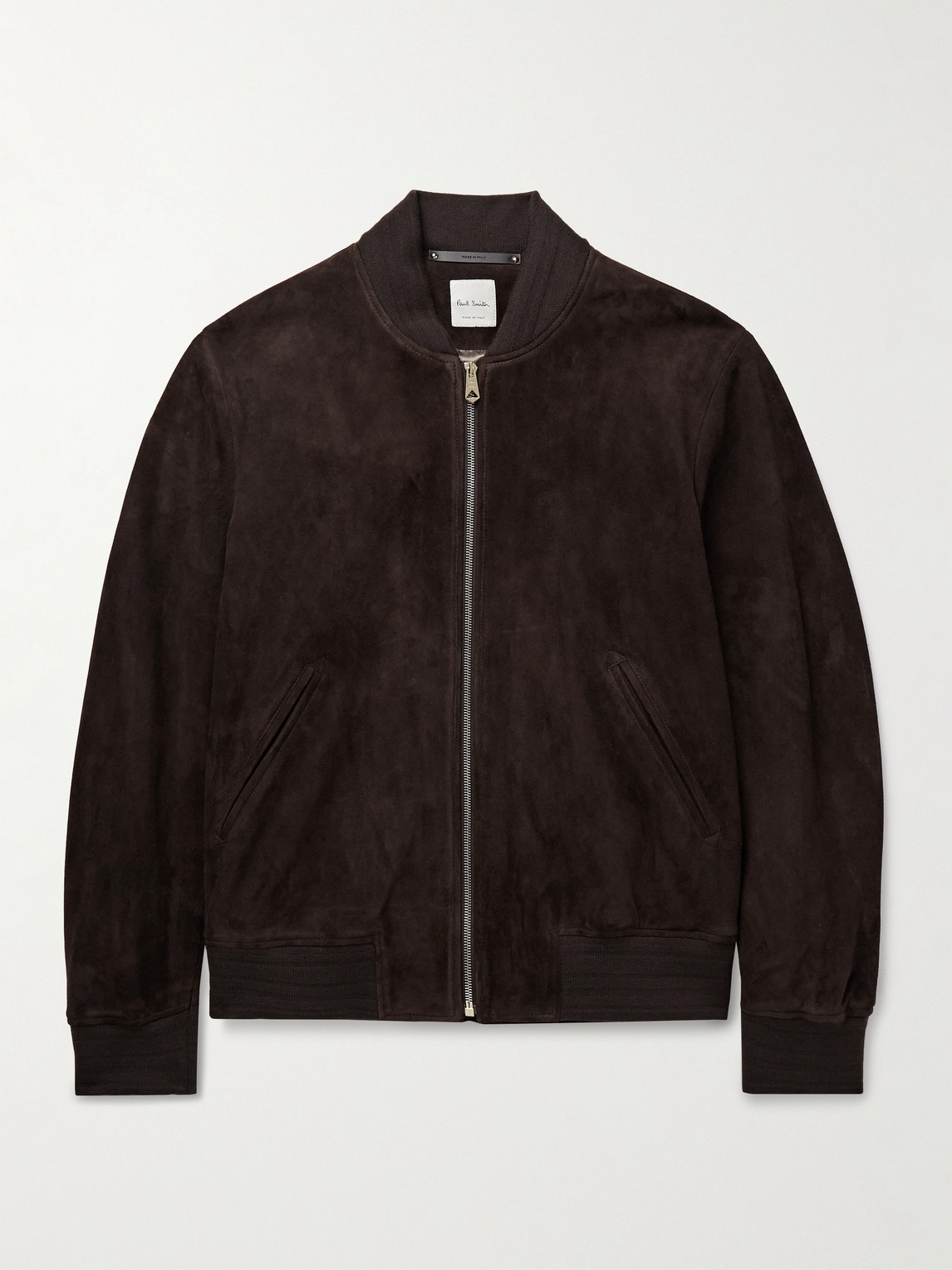 Paul Smith Suede Bomber Jacket In Black