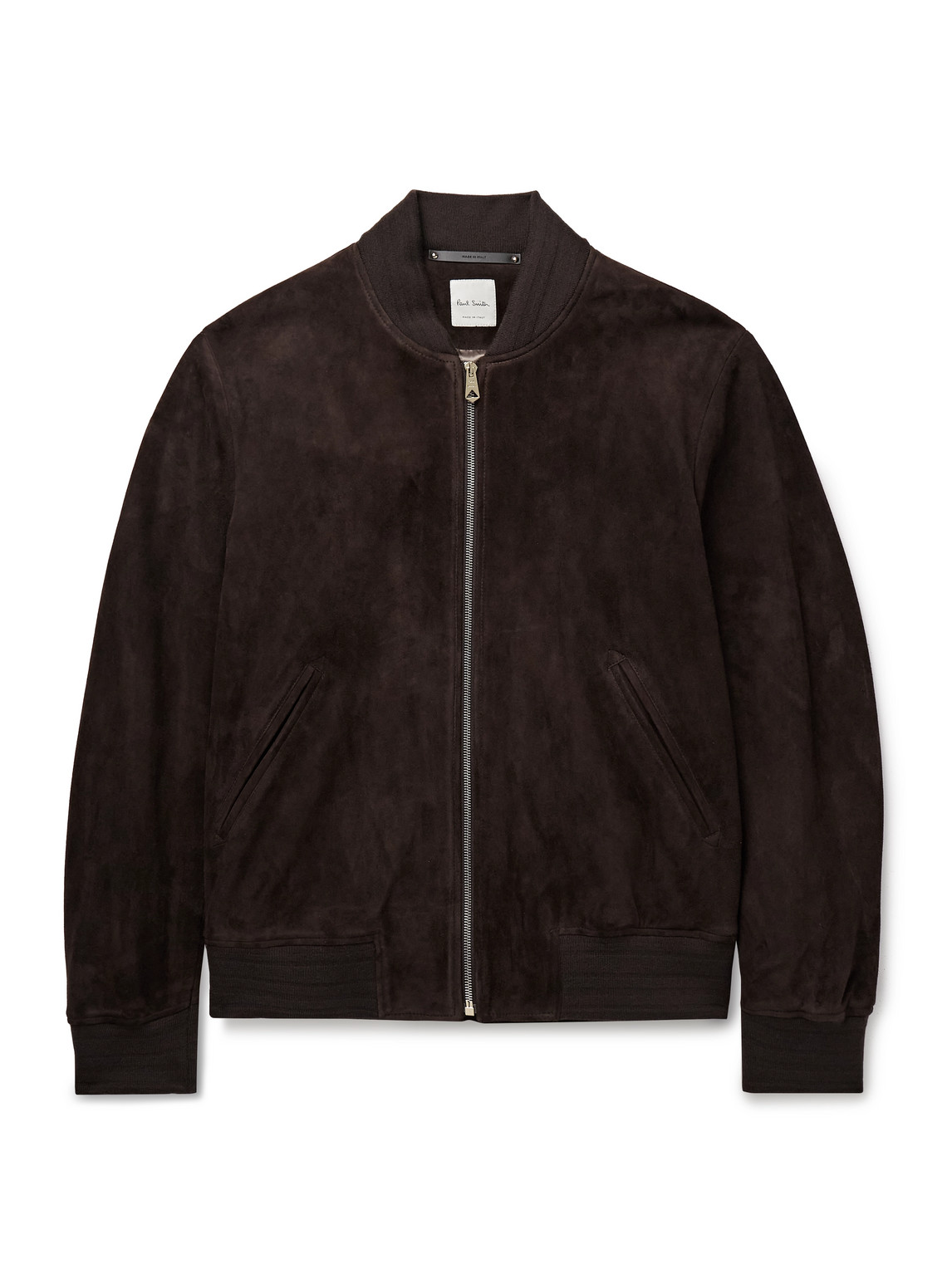 Paul Smith Suede Bomber Jacket In Black