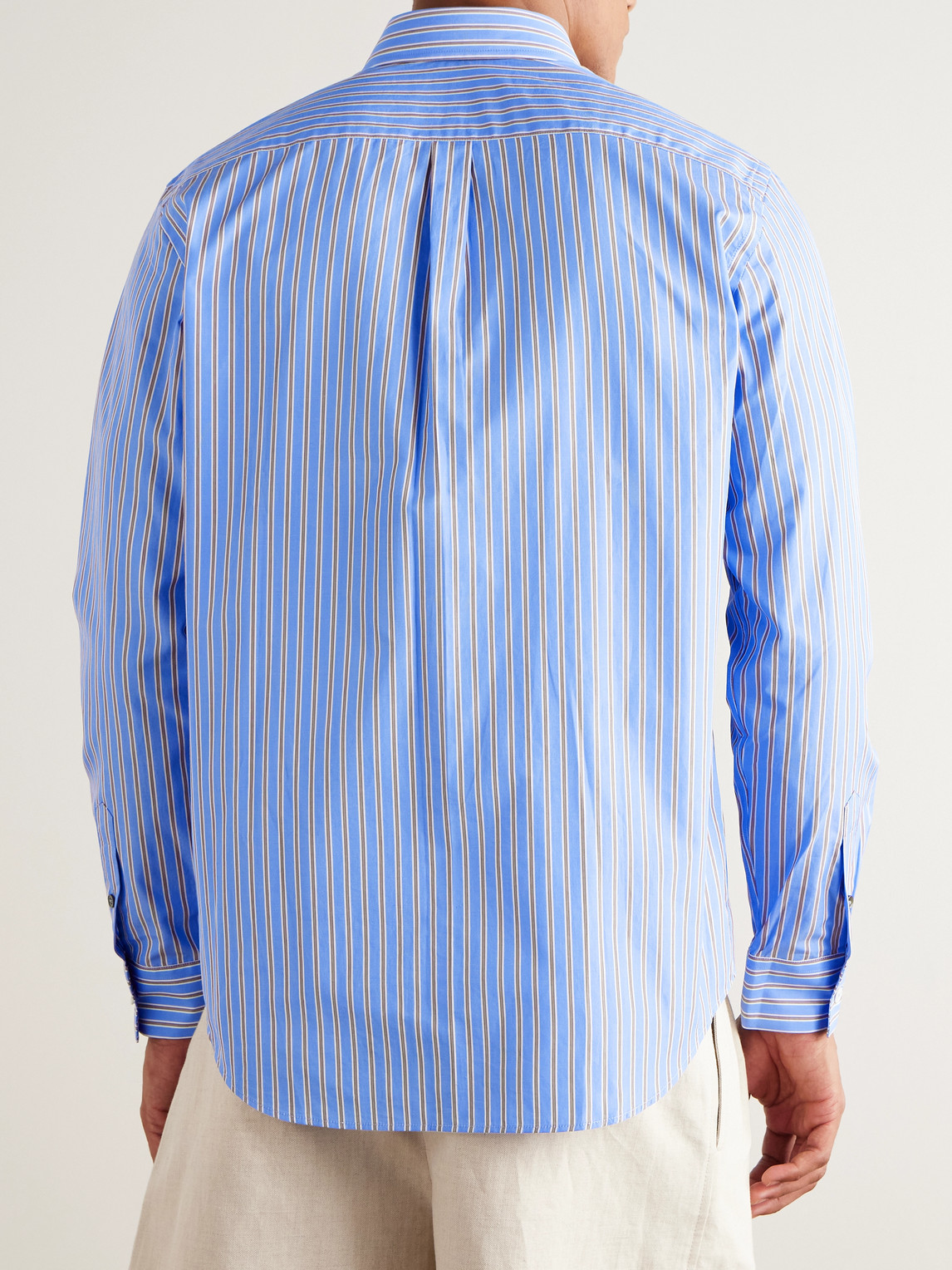  Paul Smith - Striped Cotton-poplin Shirt - Men - Blue - S 