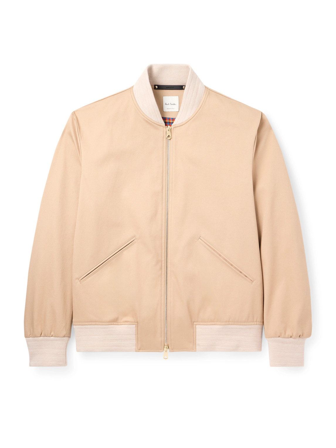 Paul Smith Cotton-blend Twill Bomber Jacket In Neutral