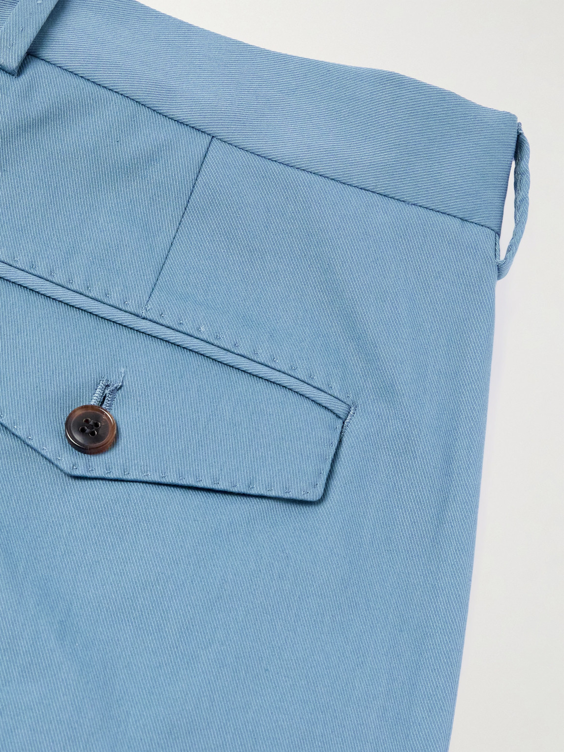 Paul Smith Straight-leg Cotton-blend Twill Trousers In Blue
