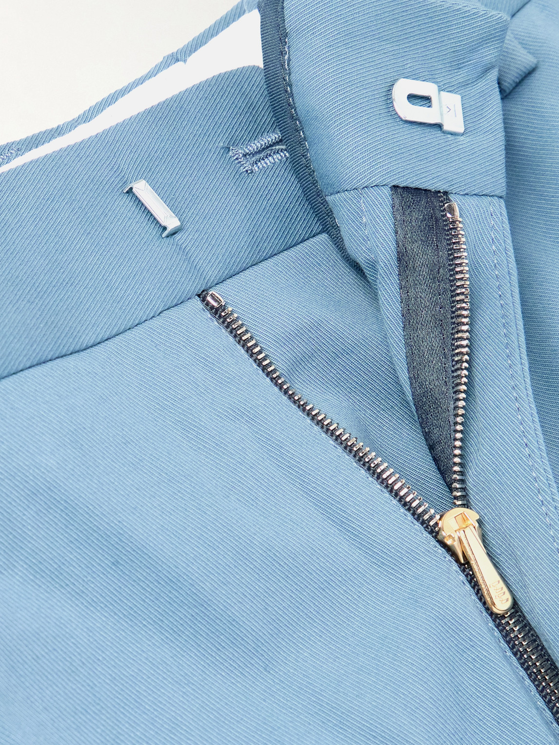 Paul Smith Straight-leg Cotton-blend Twill Trousers In Blue