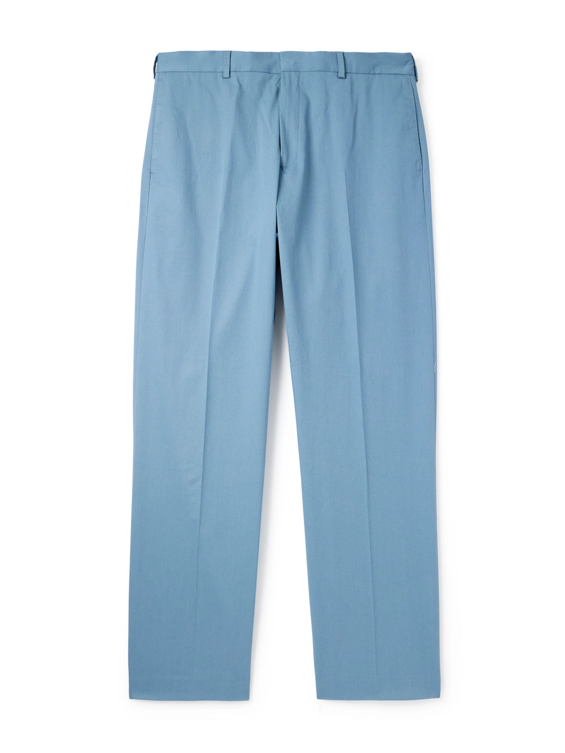 Paul Smith Straight-leg Cotton-blend Twill Trousers In Blue