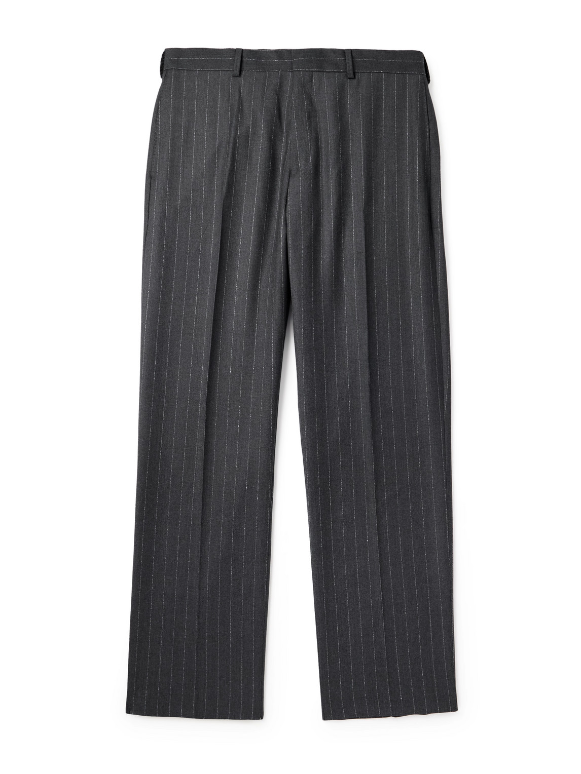 Paul Smith Straight-leg Pinstriped Wool Trousers In Gray