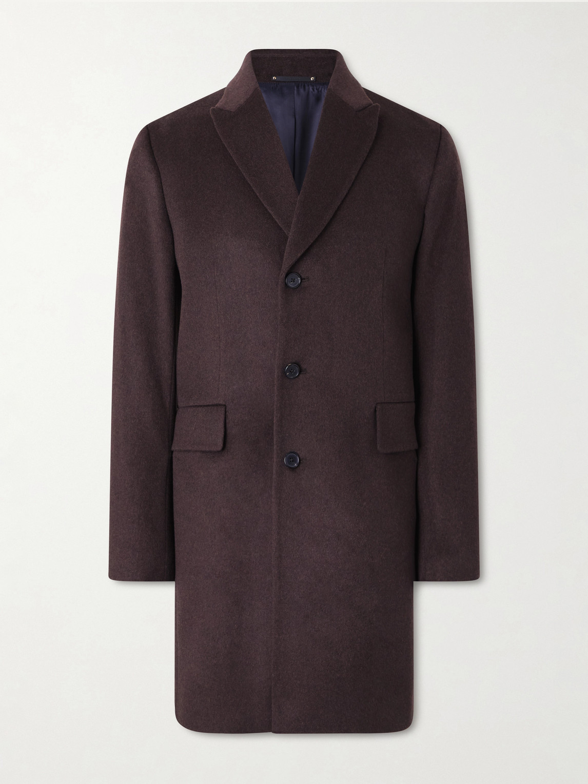 Paul Smith Slim-fit Wool And Cashmere-blend Felt Coat In Brown