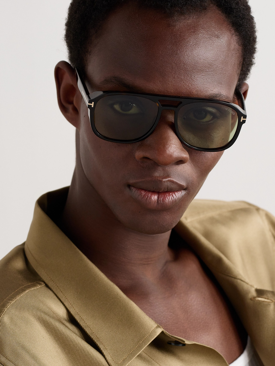 Tom Ford Rosco Aviator-style Tortoiseshell Acetate Sunglasses
