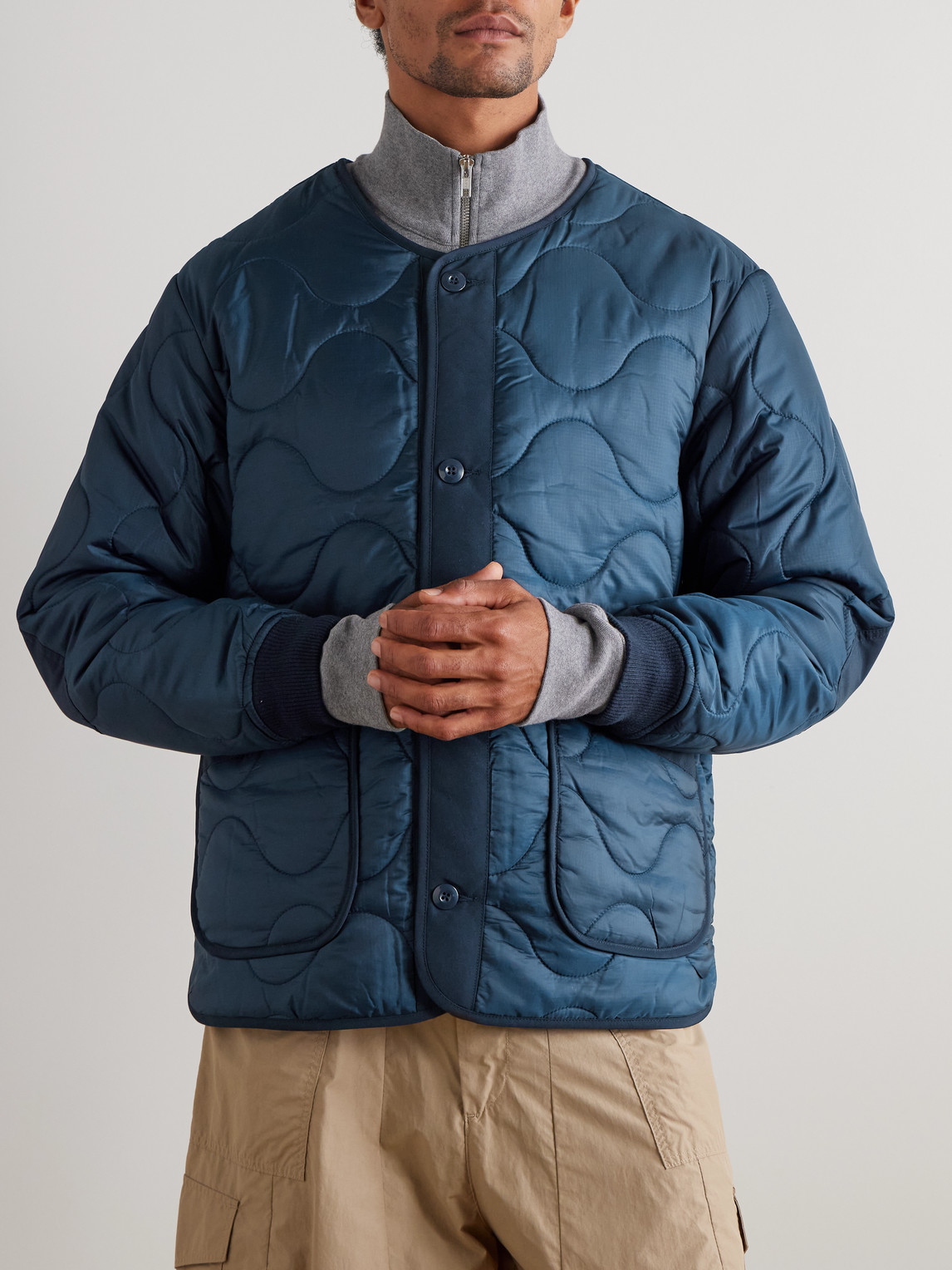  Frizmworks - Field Quilted Shell Jacket - Men - Blue - S 