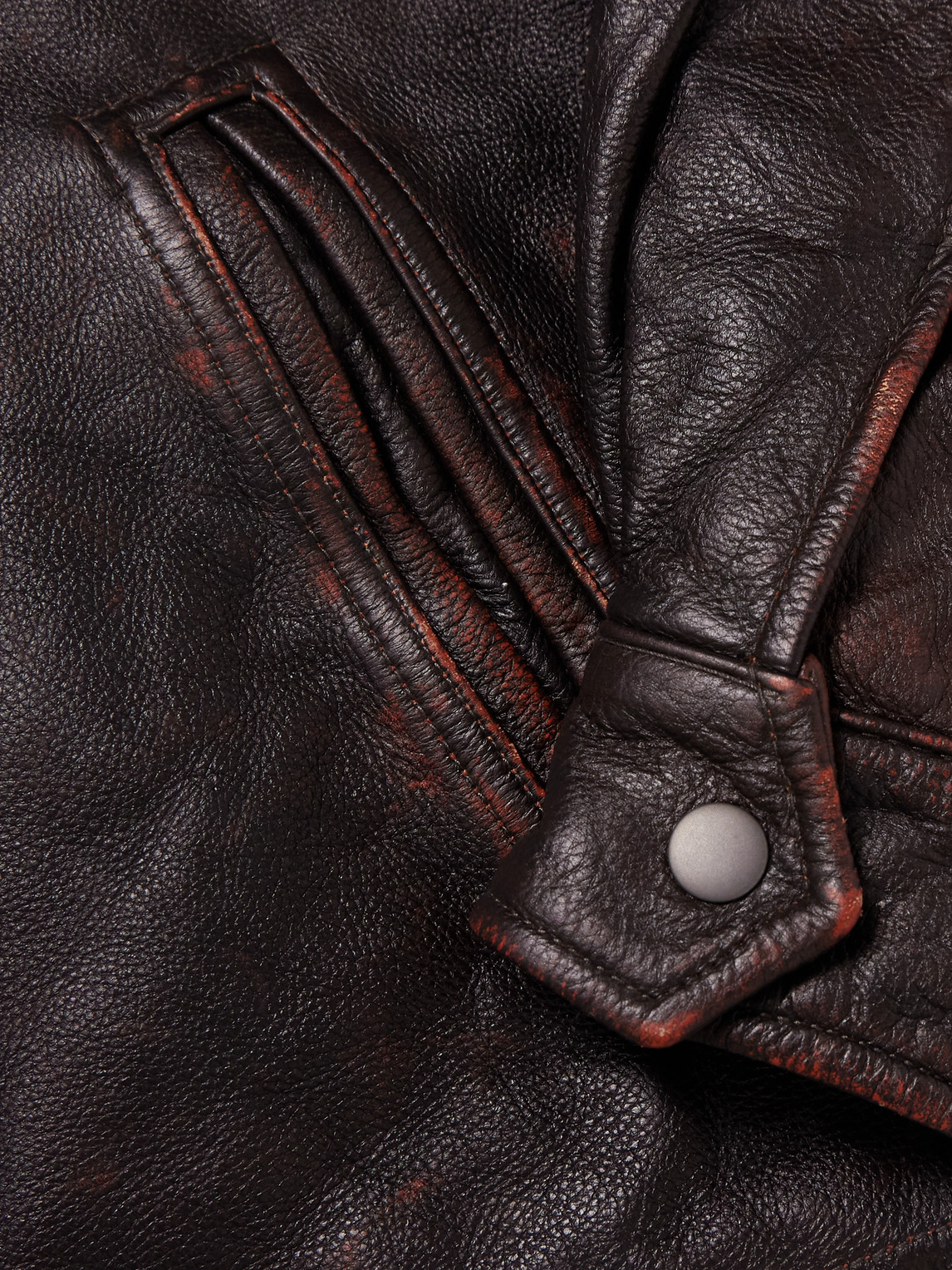 Frizmworks Distressed Leather Jacket In Multi