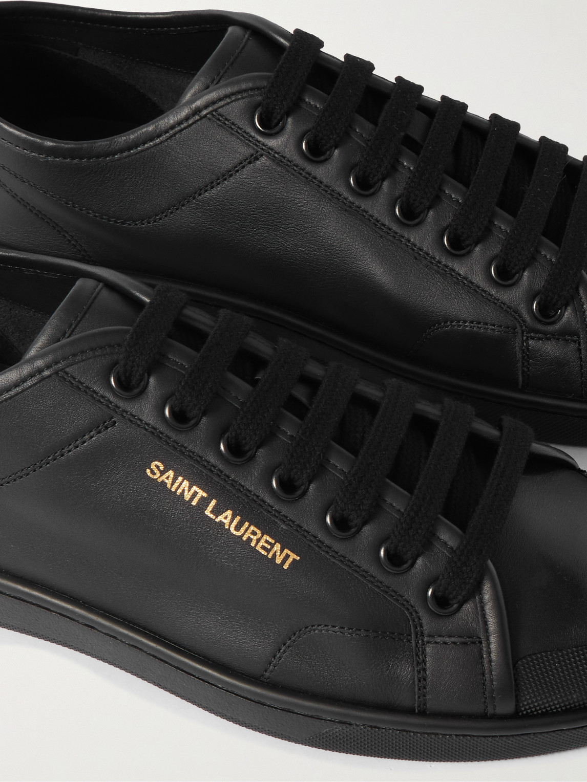 Saint Laurent Gym Low Logo-print Leather Sneakers In Black