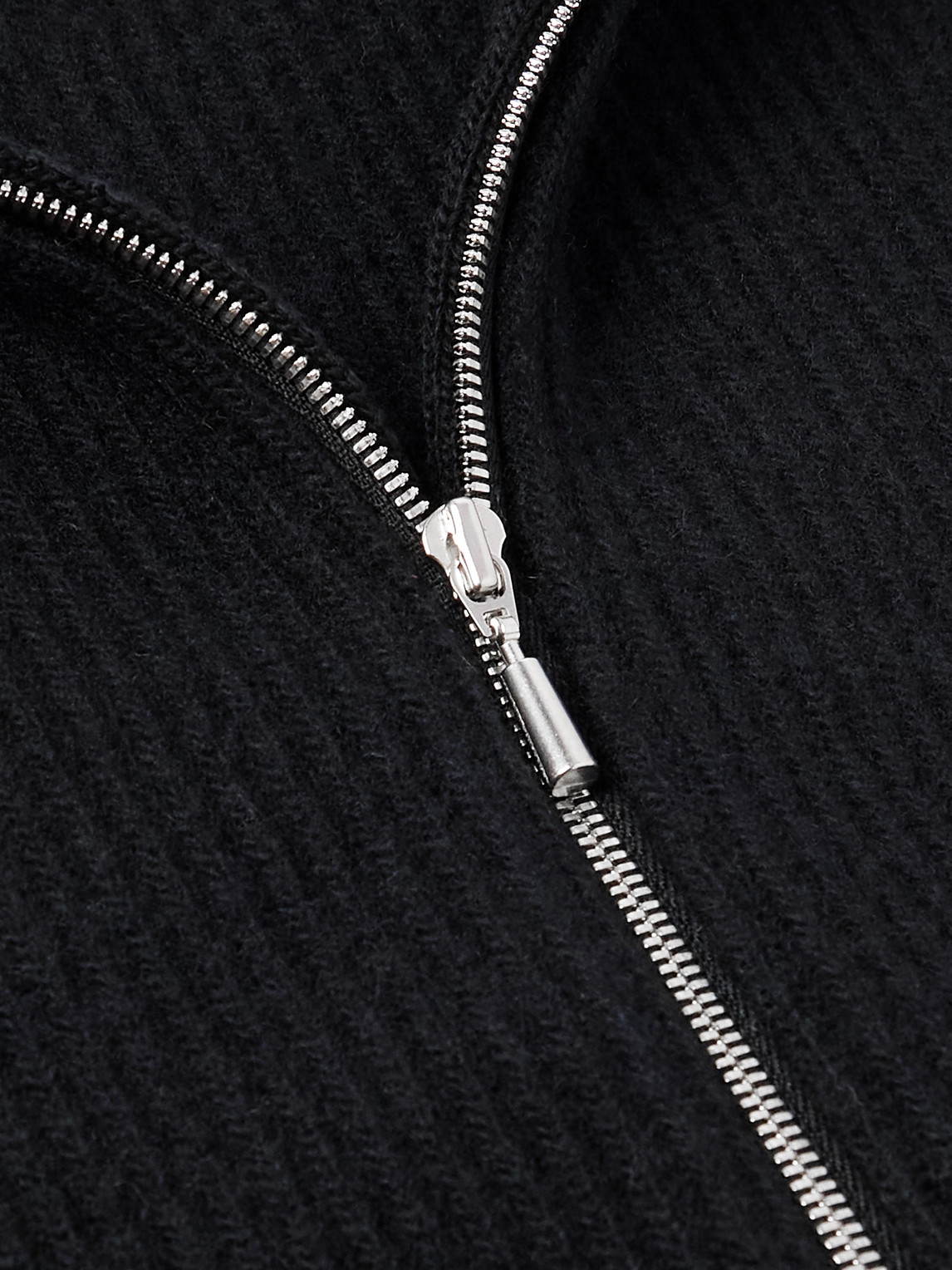 A Kind Of Guise Zaya Ribbed Merino Wool Zip-up Sweater In Black