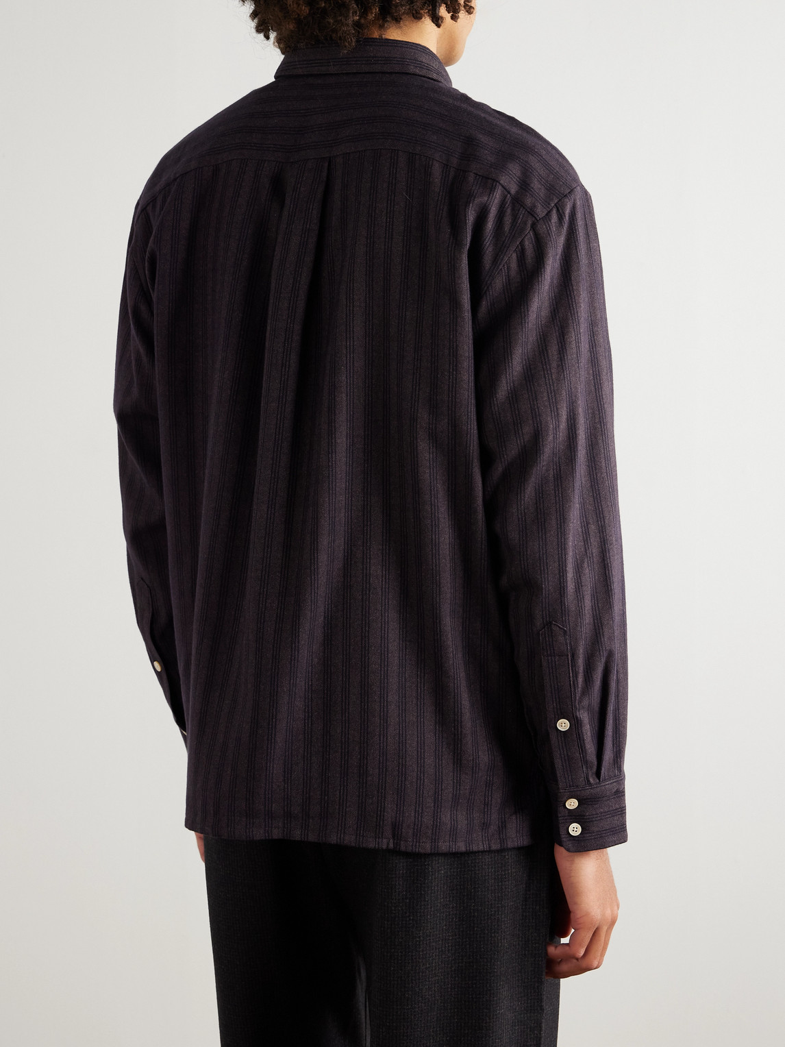 A Kind Of Guise Gusto Striped Cotton And Lyocell-blend Shirt In Black